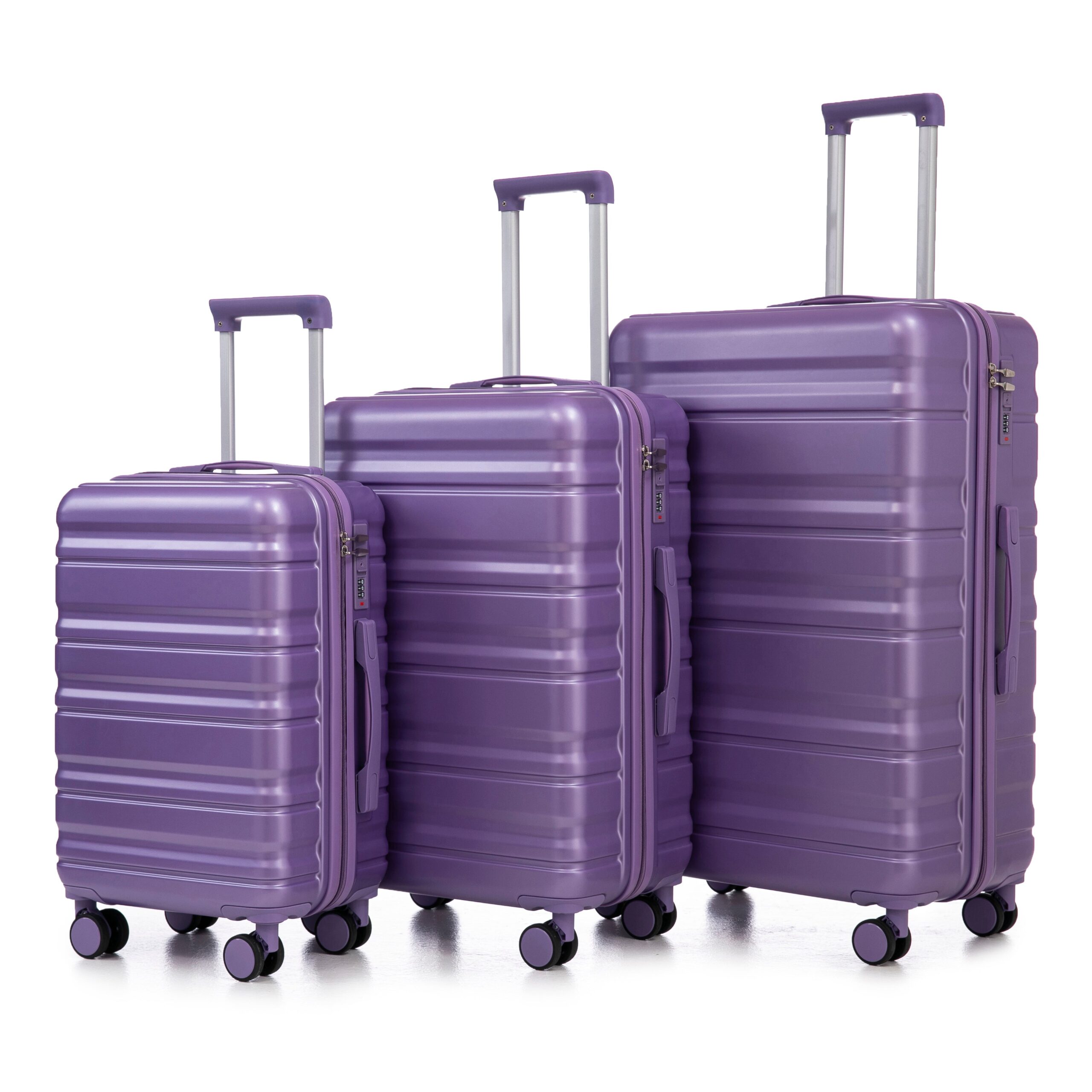 07f2a5d6-d101-46ae-a987-22d1d3d4e75e.jpg HIFINE TOURIST 20" -24" -28, 3 Pcs-Set Spinner Wheel Luggage, Purple - Image 2