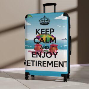 Keep Calm and Enjoy Retirement Suitcase ?? Just like that we can personalize this just for you.