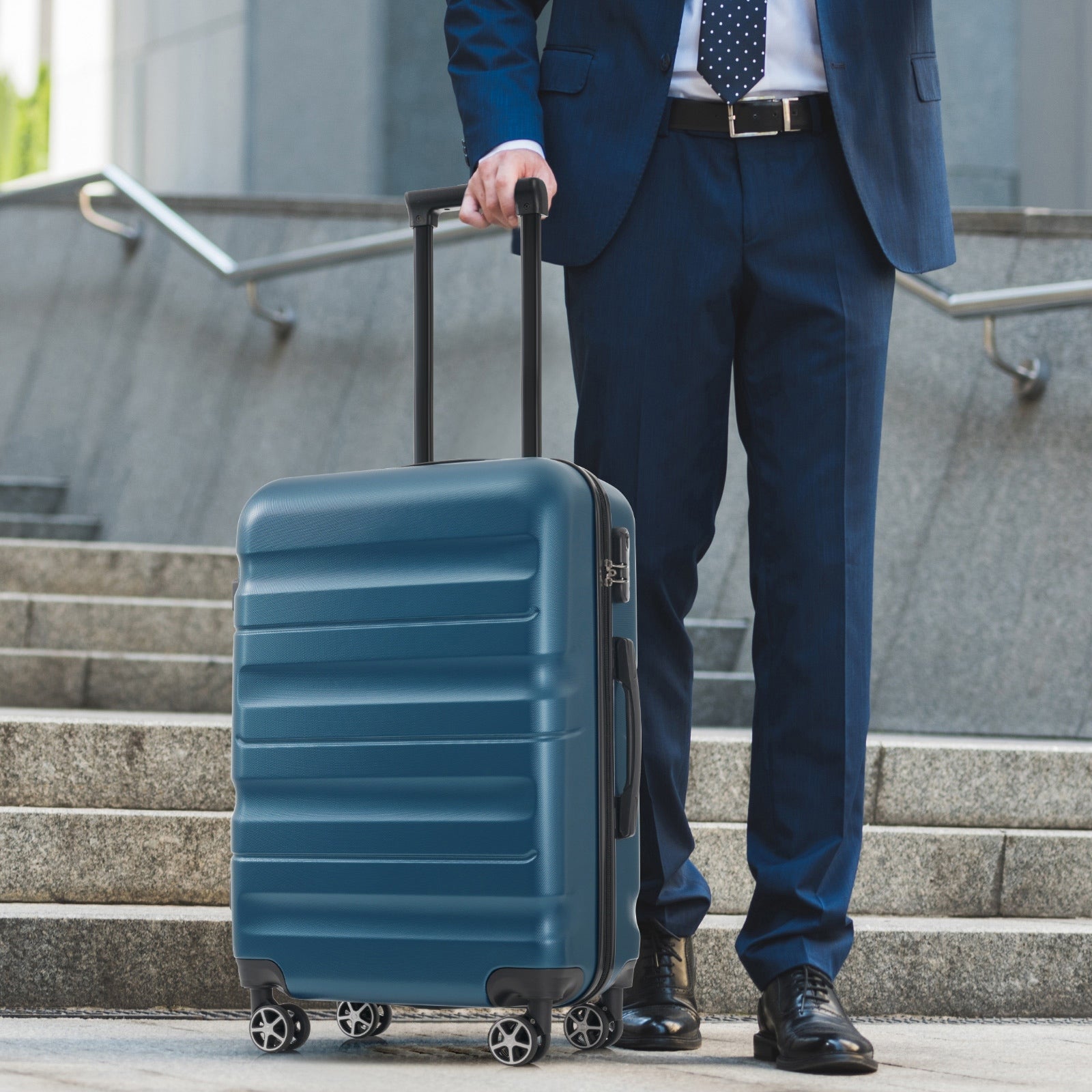131e460c-6523-4601-aaa5-c5c65e008fcb.jpg DESTINATION Hardshell ABS Luggage FULL TRAVEL Set - Lightweight Durable Suitcases 12" 20" 24" 28" With Dual Spinner Wheels, Carry-On & Check-In Sizes; - Image 4
