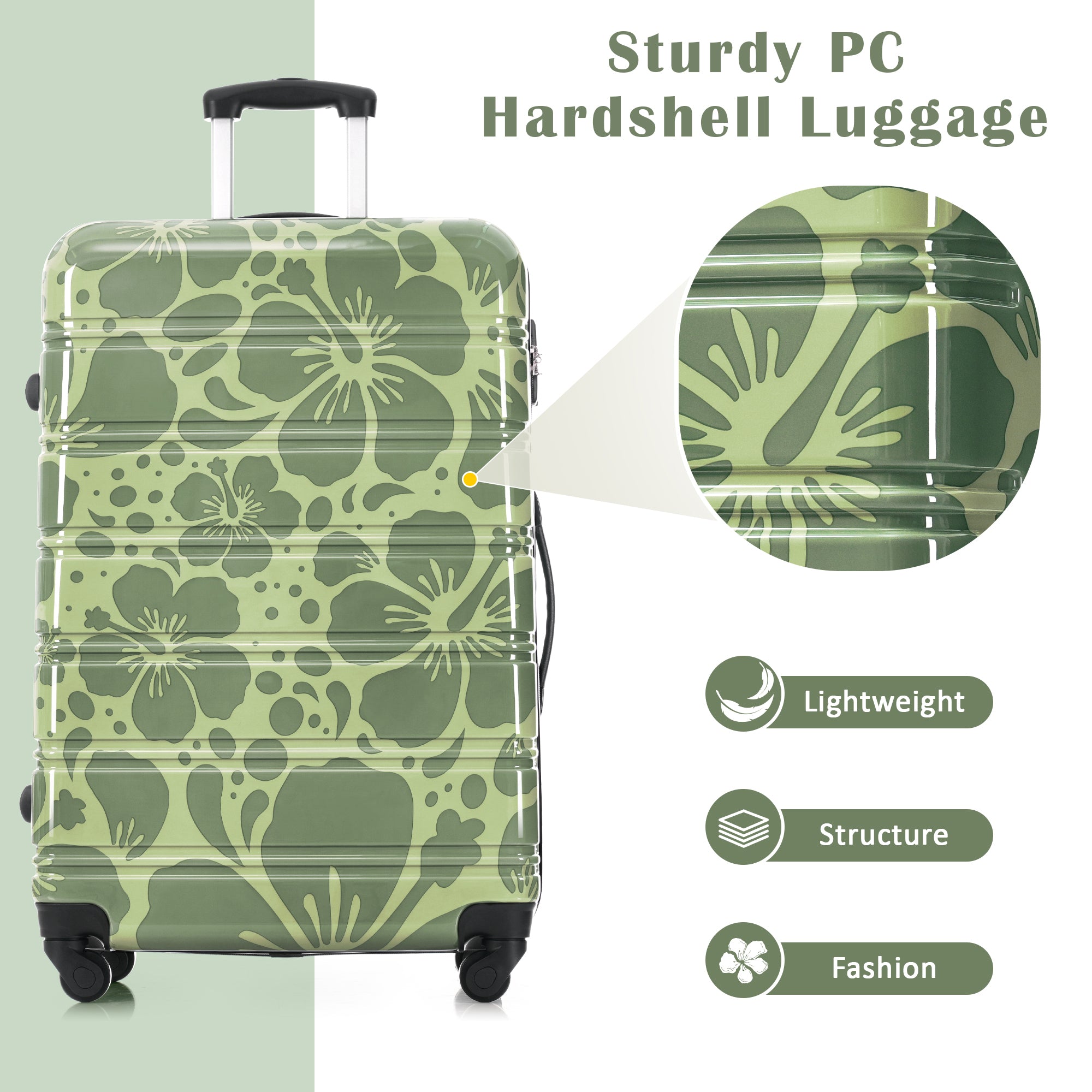 16fd1b51-26ee-43e9-a982-aa274f4bf005.jpg UNIVERSITY CITY 3 Pcs Hardshell Spinner Suitcase; TSA Lock Lightweight-20" 24" 28" - Image 2
