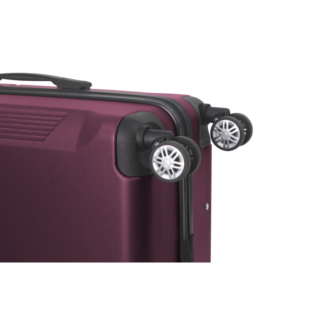 1d27245a-0540-4dfe-8960-87fb57186354.jpg PARKSIDE PURPLE 3-Piece Premium ABS Luggage Set-20", 24", And 28" Suitcases With Multi-Position Handle, Silent Spinner Wheels, And TSA-Approved Lock - Image 3