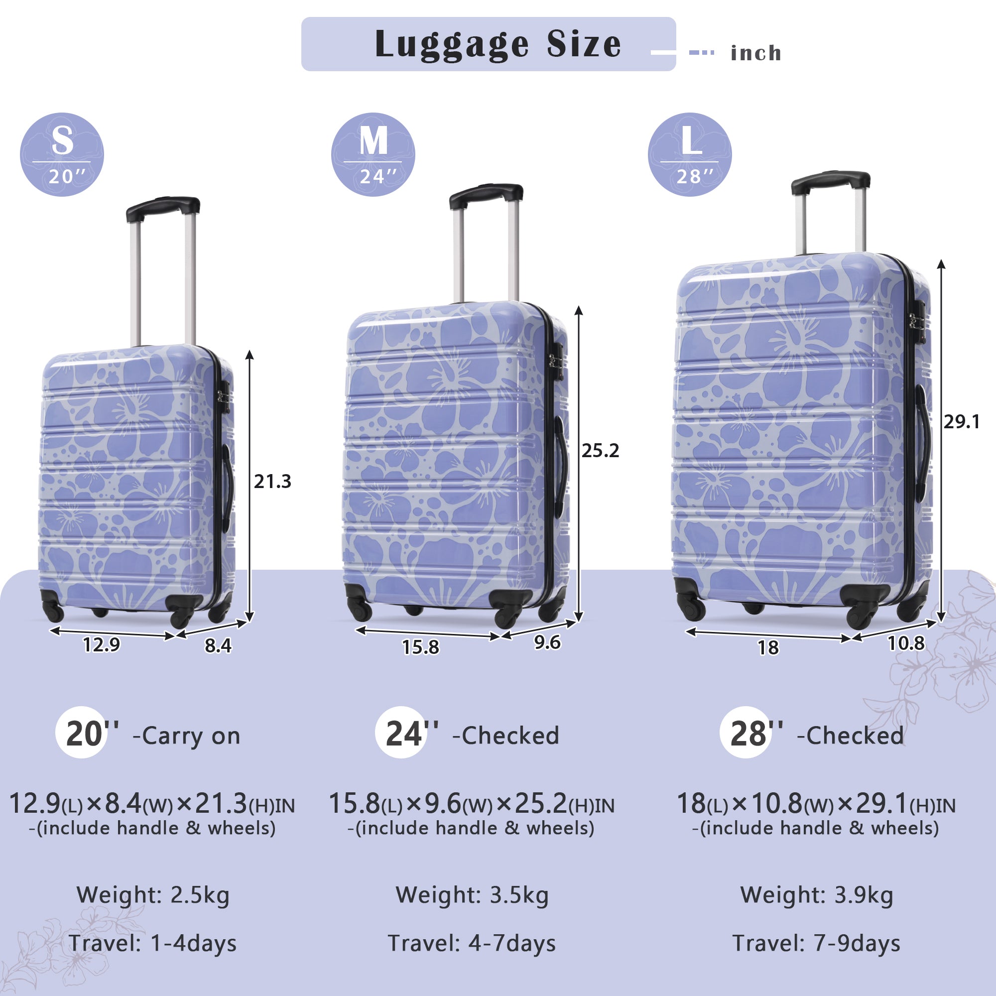 2304c81c-cb98-4886-8b34-573e0d62ff6d.jpg UNIVERSITY CITY ELITE Hardshell Luggage 3 Pcs Luggage Set; Spinner Suitcase With TSA Lock Lightweight-20"-24"-28" - Image 3