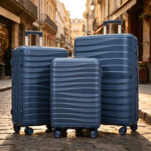 WYNNEFIELD PRO SERIES Premium PP 3-Piece TSA Lock Suitcase Ensemble with 20, 24, and 28 Inch