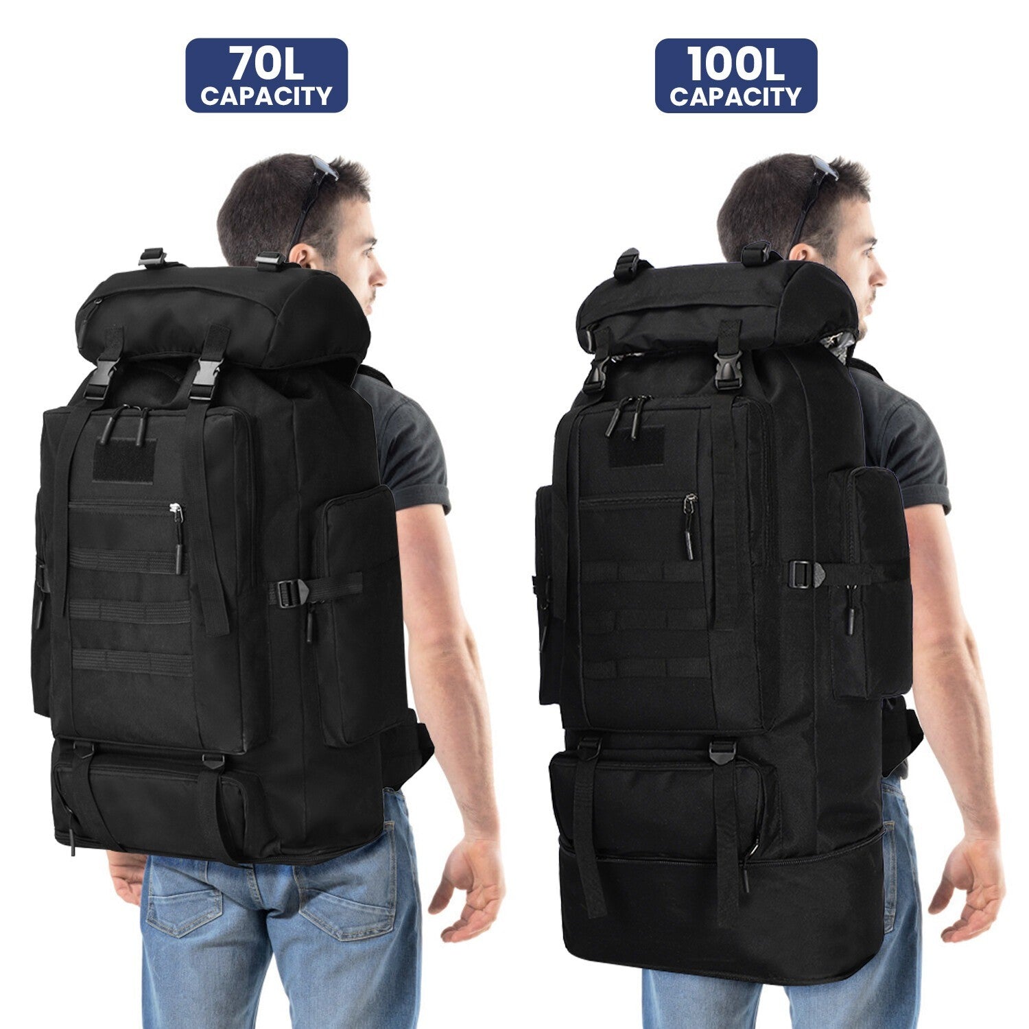 30277e3a-6ece-4235-bae5-e676f4e09625.jpg ZAINO GRANDE Lager Hiking Camping Backpack Extra Large Rucksack Mens Outdoor Luggage Bag100L - Image 4