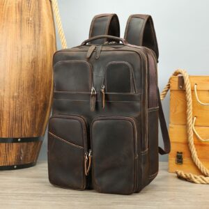 FRANKFORD Genuine Leather Large-Capacity Backpack