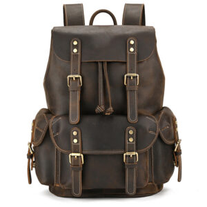 RITTENHOUSE Large Capacity Crazy Horse Leather Backpack