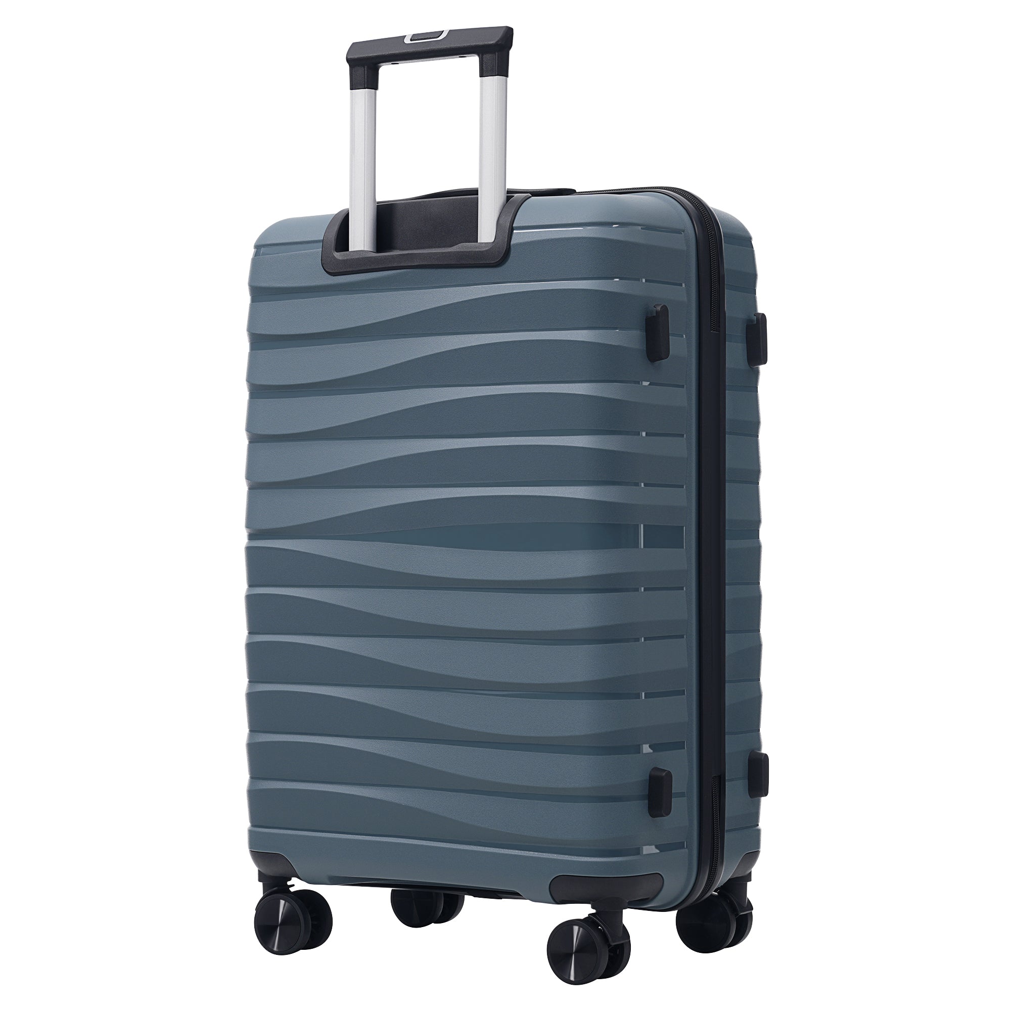 3439c9b26b694e07acb30805afdebcc6.jpg WYNNEFIELD PRO SERIES- GREY BLUE Premium PP Travel Luggage 3-Piece Set 20" 24" and 28" with 360?? Spinner Wheels - Image 10