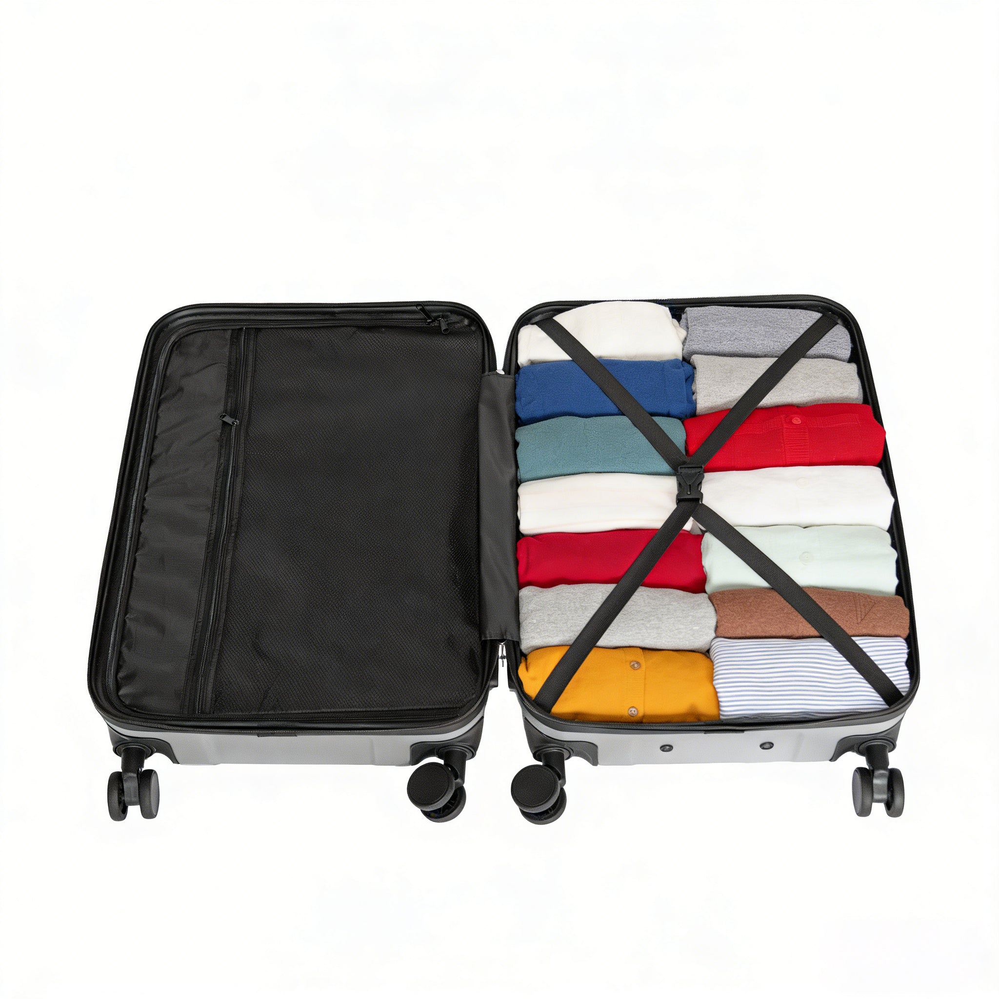 37472926-4a17-4b37-af18-a1a1946f6dbe.jpg FERN ROCK 2025 Silver Hard sided 3Piece Suitcase Set; 20" 24" 28" - Image 4