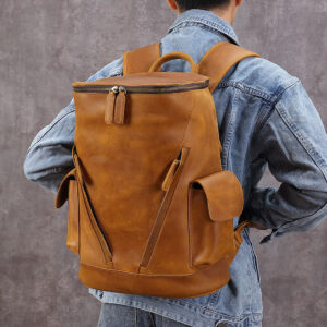 NEW YORK GENUINE LEATHER Men's Leisure Travel Backpack