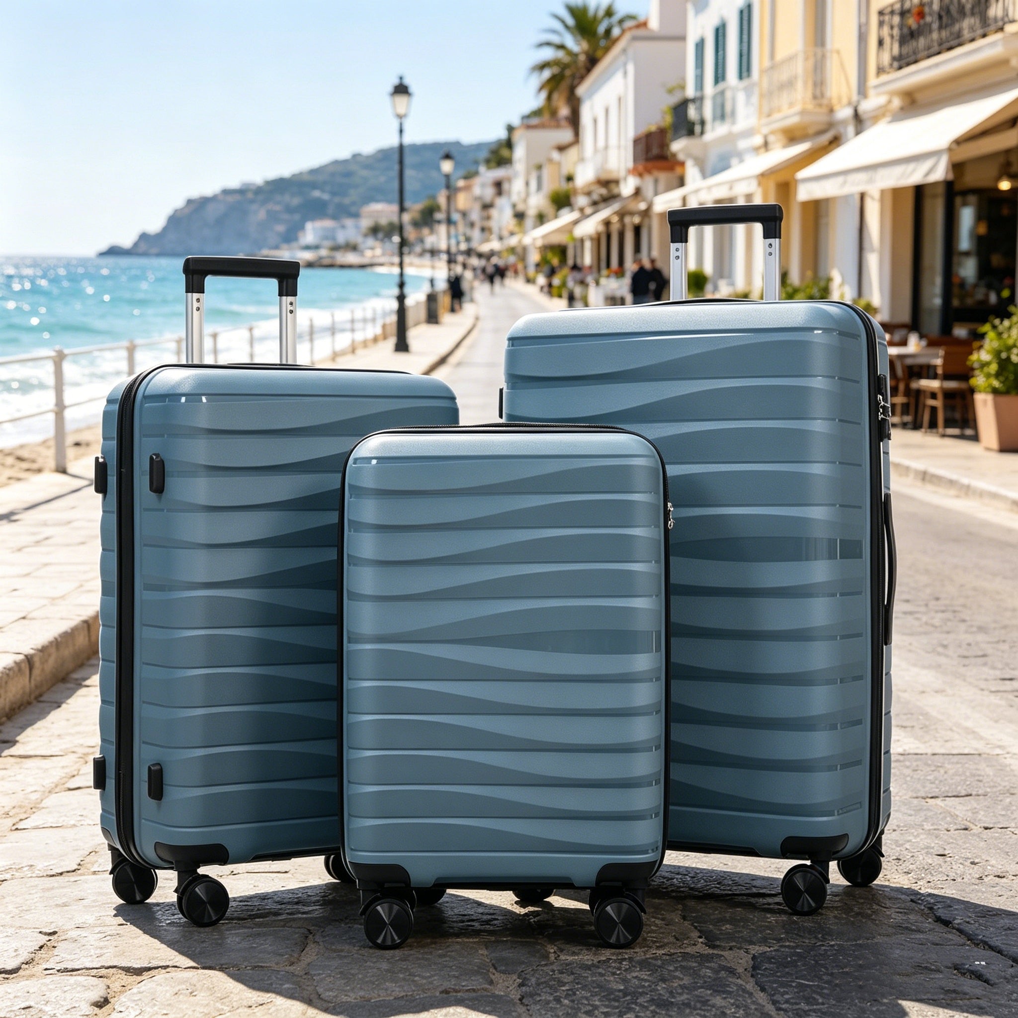 42231d834d85430ba39451c4d91be725.jpg WYNNEFIELD PRO SERIES- GREY BLUE Premium PP Travel Luggage 3-Piece Set 20" 24" and 28" with 360?? Spinner Wheels