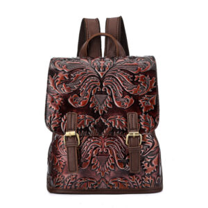 Renaissance Embossed Vintage Genuine Leather Backpack