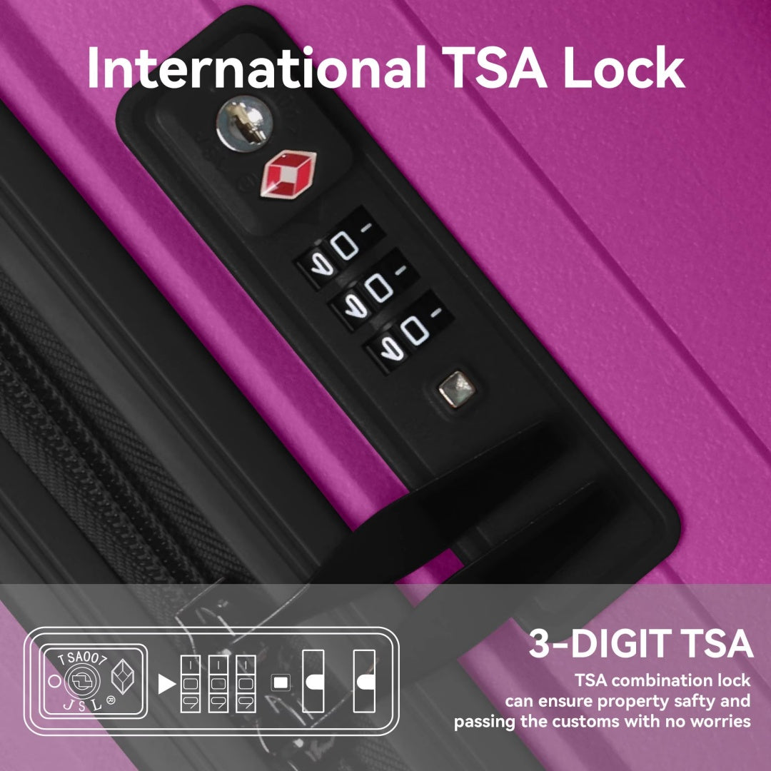 4730f9c4-b9b2-4c31-9cce-53f981cd14da.jpg POINT BREEZE SERIES 3-Piece Luggage Set Travel Lightweight Suitcases, TSA Lock & Moulded Corner, 20" 24" 28" - Image 2