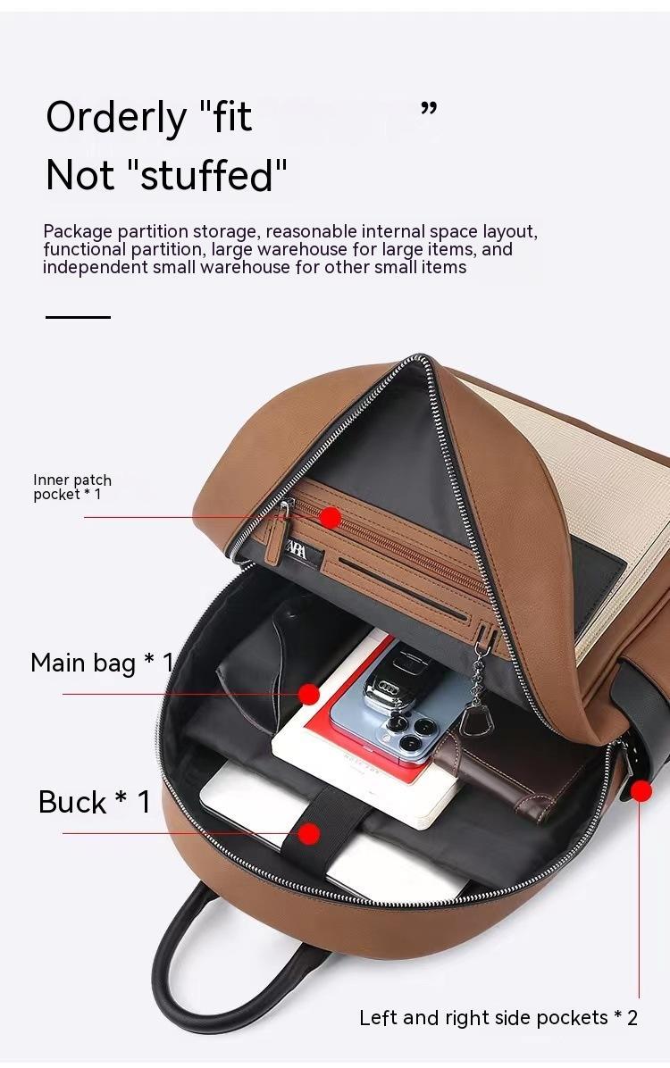 478a9f37-c6be-4604-be6a-4f11f53aba35_trans.jpg PENNYPACK Three-color Stitching Backpack, Travel Leisure Schoolbag - Image 3