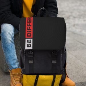 Be Different Black Casual Backpack ?? Urban Daypack with 'BE DIFFERENT' Accent