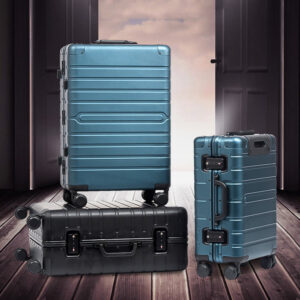 VALIGIA RIGIDA Aluminum Magnesium Alloy Universal Wheel; Airline Approved Premium Metal Zipper Less Suitcase