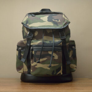 BUFFALO SOLDIER ELITE Camouflage Canvas And Leather Travel Backpack