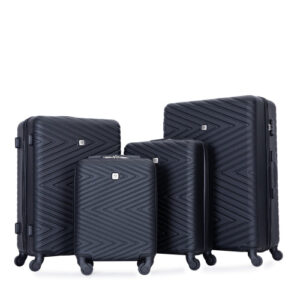 DESTINATION BLACK 4-piece ABS Lightweight Suitcases With Rotating Wheels, 24 Inch And 28 Inch With TSA Lock, 16" 20" 24" 28"