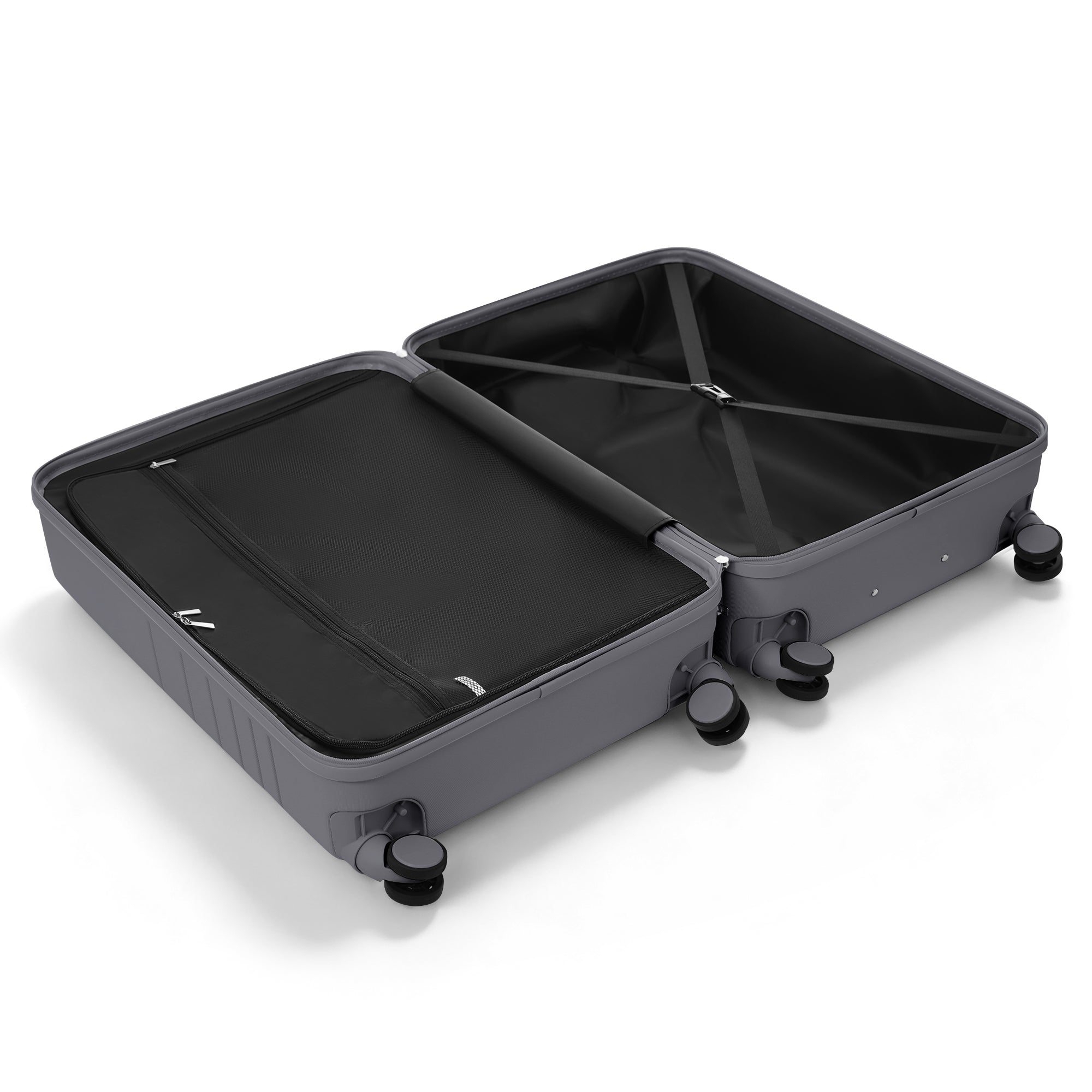 693b753e2ace4dc8a12020de0702e4a9.jpg ELITE ICONIC Front Opening 20-Inch Carry-On Luggage with Expandable Travel Bag, with USB Port , Cup Holder - Image 2
