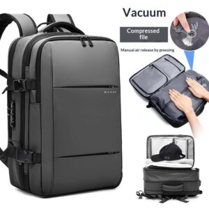 BANGE Mens Vacuum Compression Travel Backpack with Pump