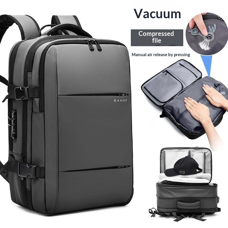 6d4d2b37-3828-4d80-a467-2a05a0869f28_trans.jpg BANGE Mens Vacuum Compression Travel Backpack with Pump