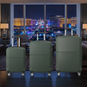 KELLY Green 3-Piece Premium ABS Luggage Set-20" 24" 28" Suitcases With Multi-Position Handle, Silent Spinner Wheels, And TSA-Approved Lock-Durable, Stylish, And Spacious Travel Gear