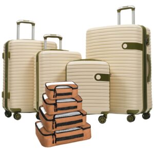 4-Piece Hard Shell Expandable Suitcase Set With 4 Packing Cubes 16-20-24-28