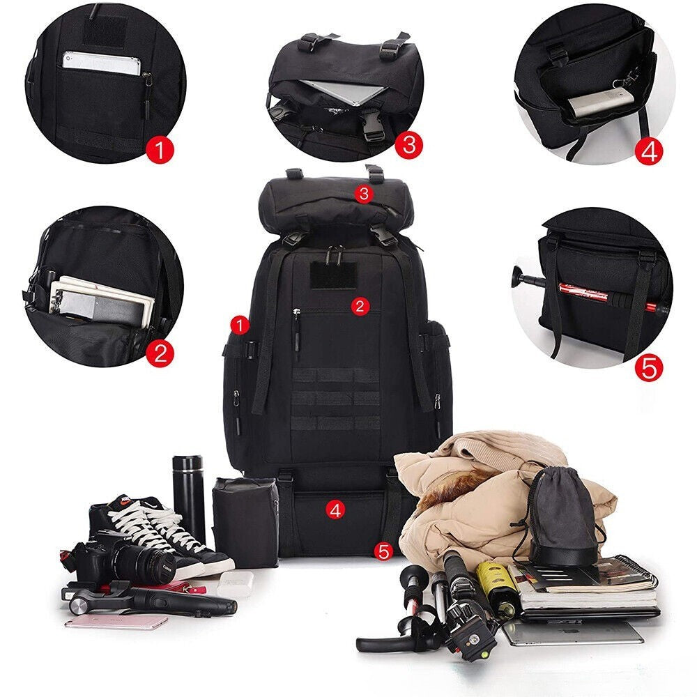 72c24371-0a62-4046-8d07-017994a4a280.jpg ZAINO GRANDE Lager Hiking Camping Backpack Extra Large Rucksack Mens Outdoor Luggage Bag100L - Image 6