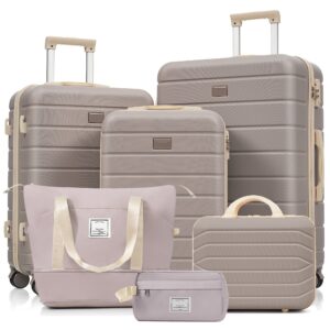 TRAVELPRO MAX Max 6-Piece Hardside Luggage Set with TSA Lock, 14" 20" 24" 28" Spinner Suitcase Set with Expandable Travel Duffel Bag & Waterproof Toiletry Kit, Adjustable Handle