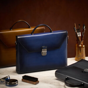 KINGSESSING PRO GENUINE LEATHER HANDMADE Flap Business Briefcase