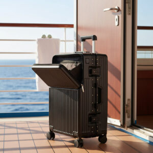 FLYAWAY Suitcase Travel Luggage 20" Front-Opening Large Capacity Aluminum Frame Carry-On Cabin Bag