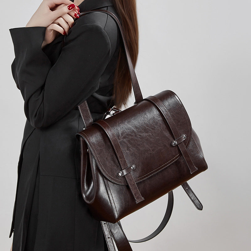 98e5eaa5-1790-42e9-8f3d-c7f9fbf1dbb4.jpg SOCIETY HILL DESIGNER Womens Genuine Cowhide Leather Backpack With An Oil-wax Finish - Image 3