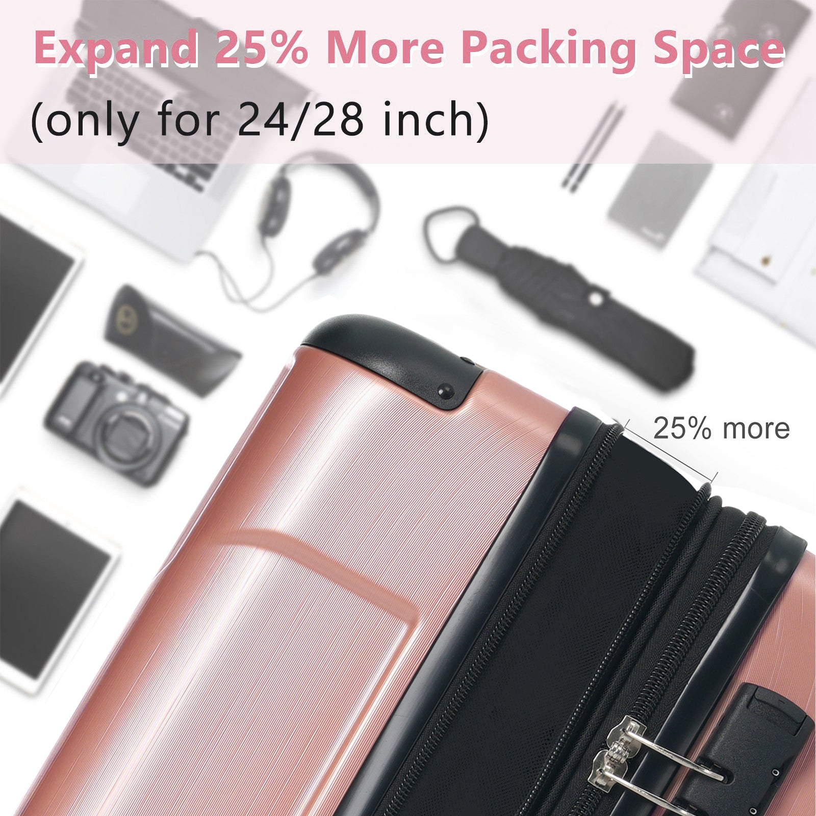 99954a87-4a86-4643-aa7b-0d0666775b36.jpg OVERBROOK ROSE Hardshell, Lightweight Durable ABS Expandable 28-inch Checked Travel Luggage - Image 3