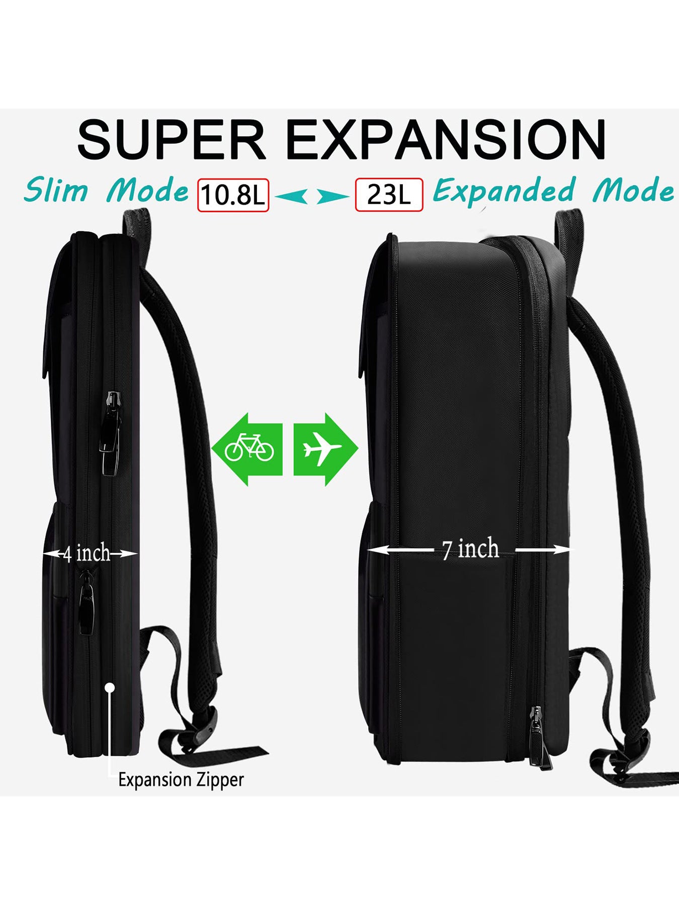 9af3c196-aa06-4753-9d5a-d1759e6050f2.jpg ZINZ EXPANDABLE Laptop Backpack Mens Premium Business-Style Computer Bag - Image 8