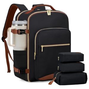Travel Backpack, Airline Approved Carry-on Luggage with 3 Organizer Pouches, TSA Weekender Essentials