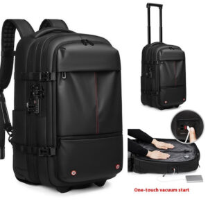UNIVERSITY CITY Vacuum Expandable Trolley Backpack Large Capacity Scalable Business Travel Bag
