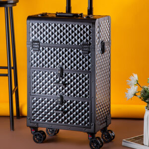 RITTENHOUSE DIVA Makeup Beauty Artist Suitcase Luxury Aluminum Rolling Wheel Barber Toolbox Vintage Manicure Embroidery Trolley Case