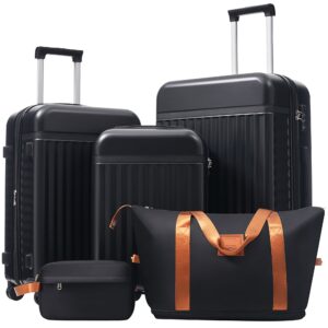 GETAWAY FAMILY 5 Piece, Hard Side Suitcase , Expandable Luggage With Travel Bags Spinner Wheels TSA Lock