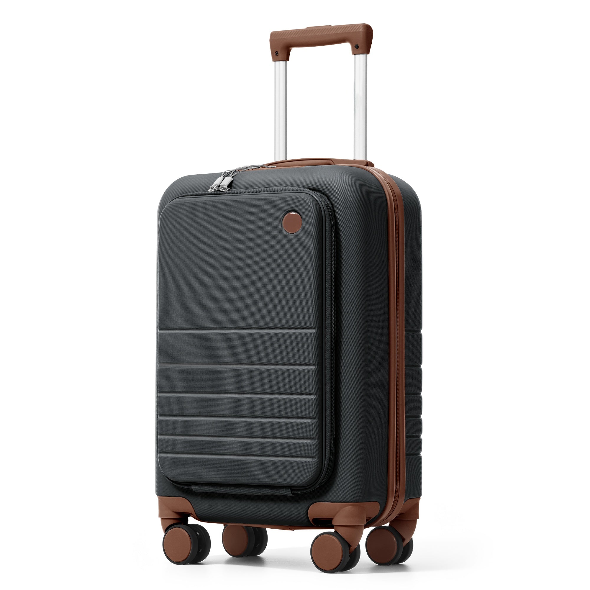 b791a40c1d16416aaa1eabbb5437b54f.jpg ELITE ICONIC PRO Front Opening 20-Inch Carry-On Luggage with Expandable Travel Bag, with USB Port , Cup Holder - Image 9