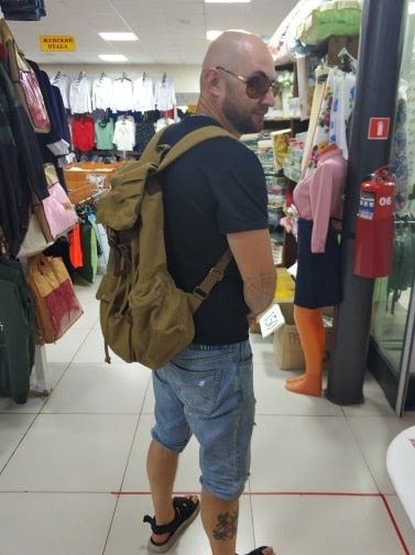 baglady75.jpg TOMMY'S Leisure backpack large capacity canvas bag - Image 4