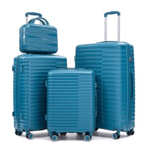 SCHUYLKILL TRAVELS 14" 20" 24" 28" 4 Pcs Set In PP Spinner Wheel Luggage, Iron Pull Rod, Combination Password Lock