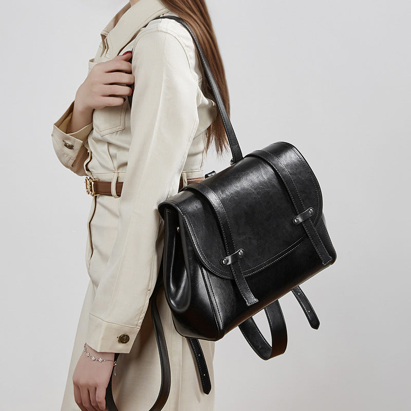c5cd98e5-40d9-4567-abd3-791be1797cbe.jpg SOCIETY HILL DESIGNER Womens Genuine Cowhide Leather Backpack With An Oil-wax Finish - Image 6