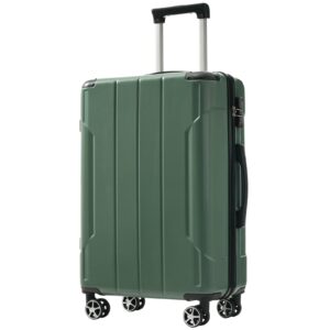 MORAVIAN GREEN Hardshell Luggage 24", Lightweight Durable ABS Suitcases With Double Wheels, Expandable Checked Luggage