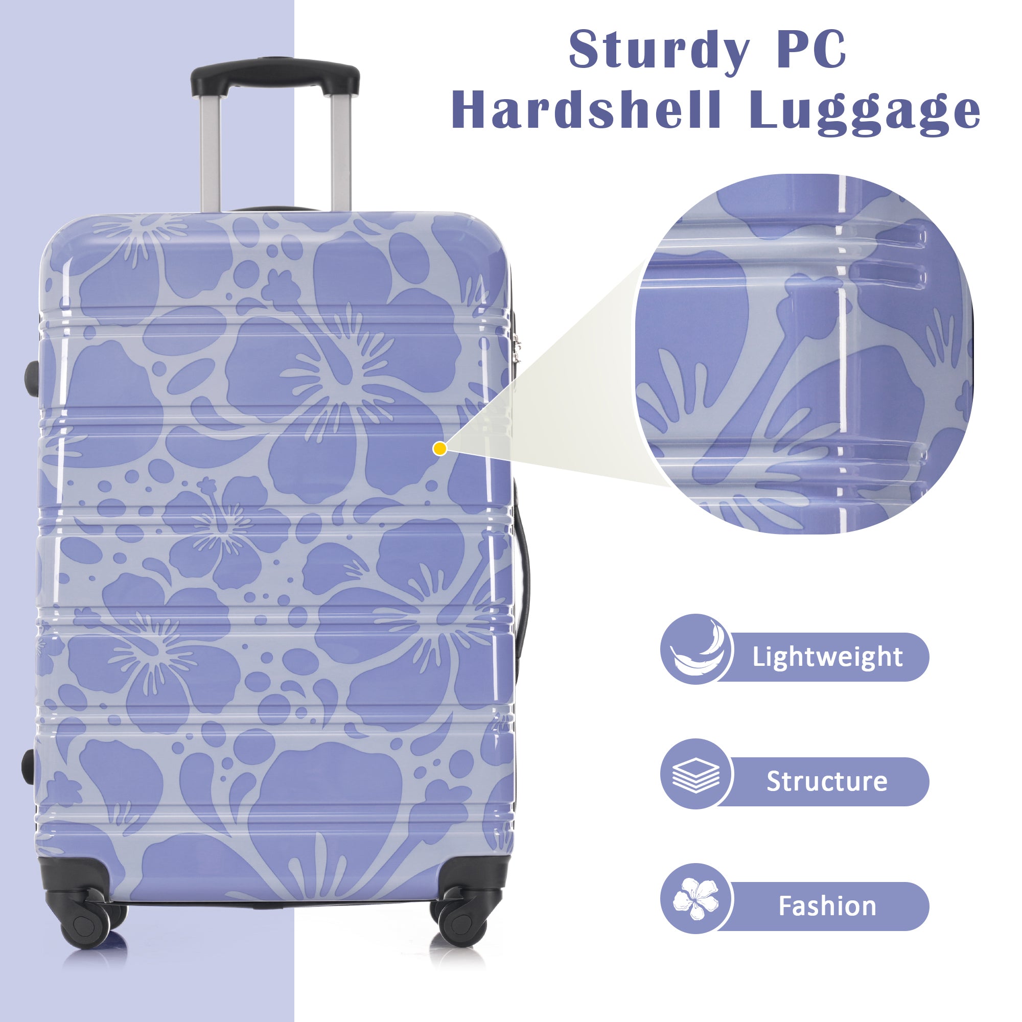 db6c6e37-5507-4a38-ad5a-bbf54c8c4ba6.jpg UNIVERSITY CITY ELITE Hardshell Luggage 3 Pcs Luggage Set; Spinner Suitcase With TSA Lock Lightweight-20"-24"-28" - Image 2