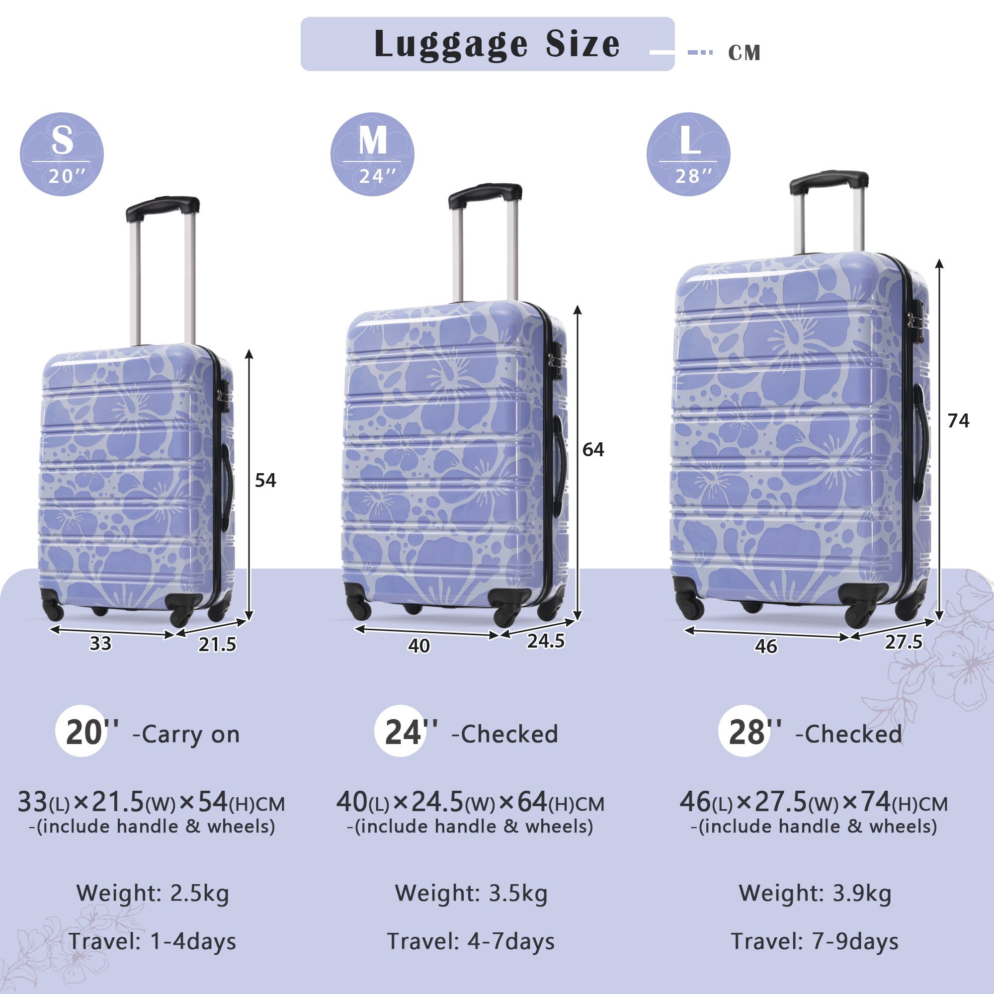 e5adc2b7-fdbd-4045-b479-dcdace5b2f0f.jpg UNIVERSITY CITY ELITE Hardshell Luggage 3 Pcs Luggage Set; Spinner Suitcase With TSA Lock Lightweight-20"-24"-28" - Image 4