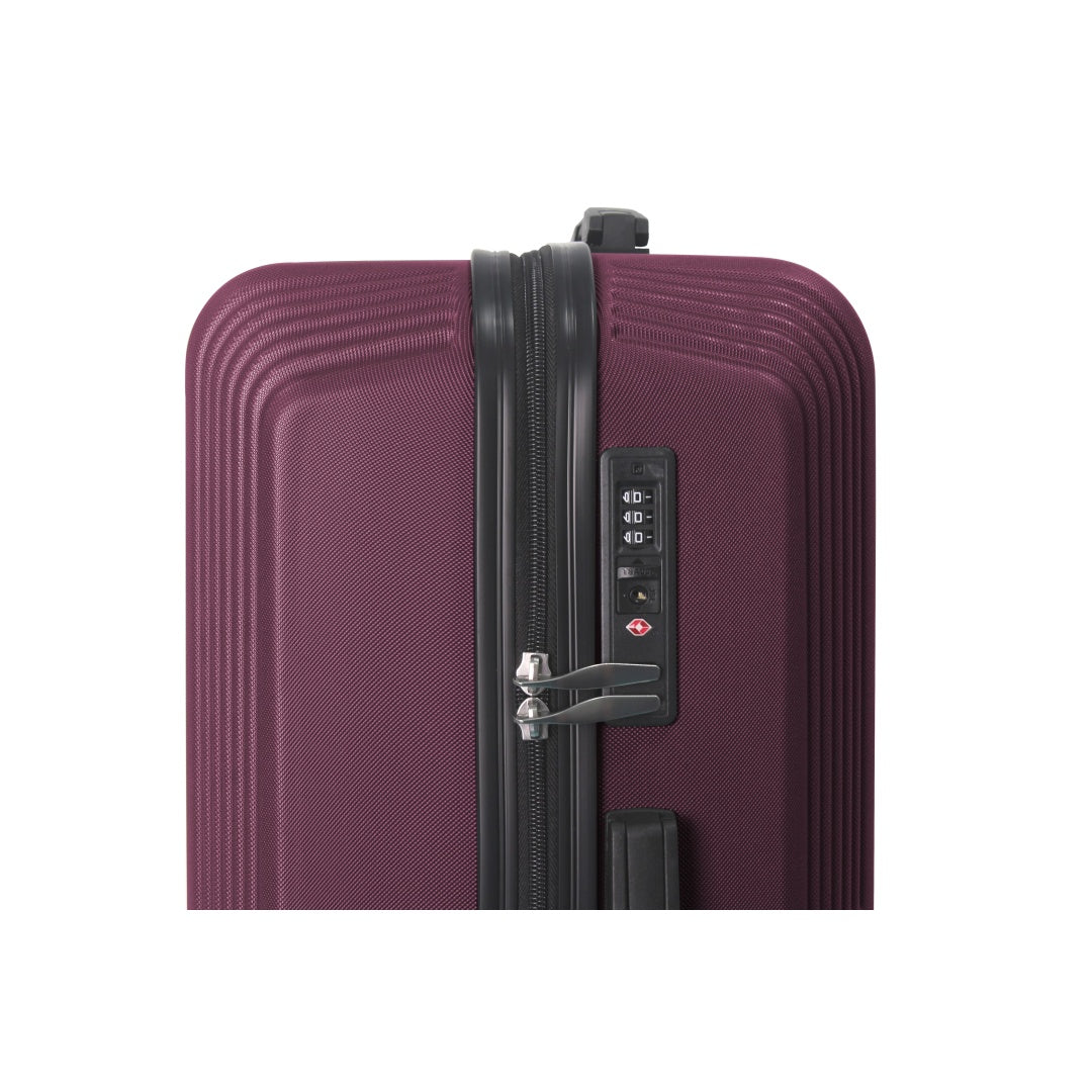 e8dba228-7b3b-4539-bb5e-73845648e915.jpg PARKSIDE PURPLE 3-Piece Premium ABS Luggage Set-20", 24", And 28" Suitcases With Multi-Position Handle, Silent Spinner Wheels, And TSA-Approved Lock - Image 2