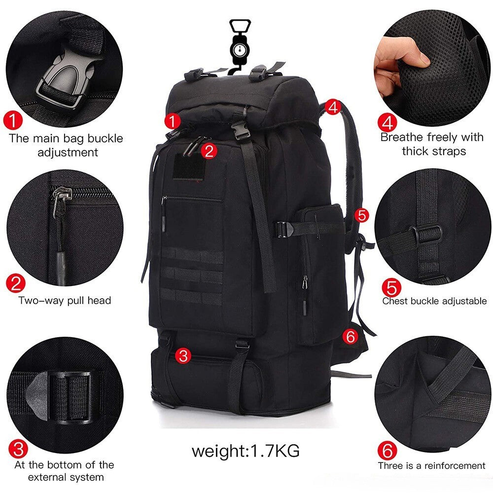 eccdba6b-86a5-40b2-af4f-ae212e5d6015.jpg ZAINO GRANDE Lager Hiking Camping Backpack Extra Large Rucksack Mens Outdoor Luggage Bag100L - Image 8
