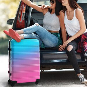 OMBRE ESCAPE SERIES Hardshell Luggage Sets 3 Piece Gradient Color Expandable Suitcase With Spinner Wheels And TSA Lock 20" 24" 28"